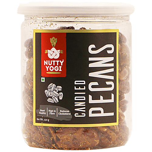 Nutty Yogi Candied Pecans - Rich In Fibre, Reduces Cholesterol, Good For Heart, 250 g  