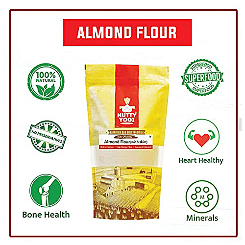 Nutty Yogi Almond Flour With Skin - Rich In Vitamin, Fibre & Calcium, Keto Friendly, No Preservatives, 300 g Pouch Keto Friendly
Rich in Calcium
High Dietary Fibre
Source of Vitamin E