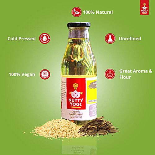 Nutty Yogi Cold Pressed Sesame Oil - Organic, Rich In Antioxidants, Chemical Free, 500 g Bottle Organic
Rich in Antioxidants
Chemical Free