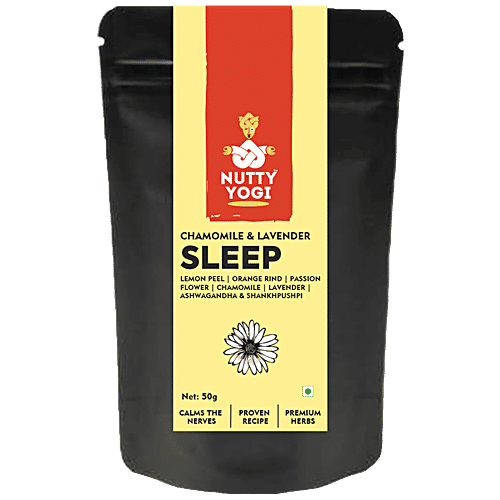 Nutty Yogi Sleep Tea - Herbal, Rich In Antioxidants, Calms The Nerves, Chamomile & Lavender, 50 g Pouch 