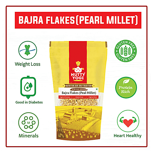 Buy Nutty Yogi Bajra Flakes/Pearl Millet High In Protein & Fibre