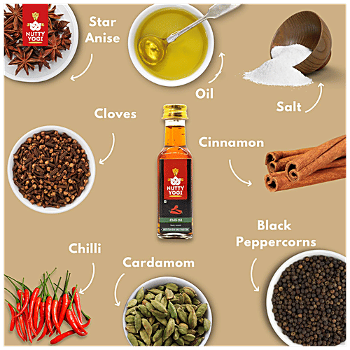 Nutty Yogi Chilli Oil - Rich In Nutrition, Pure & Natural, Reduces Skin Inflammation, No Additives, 100 ml Bottle