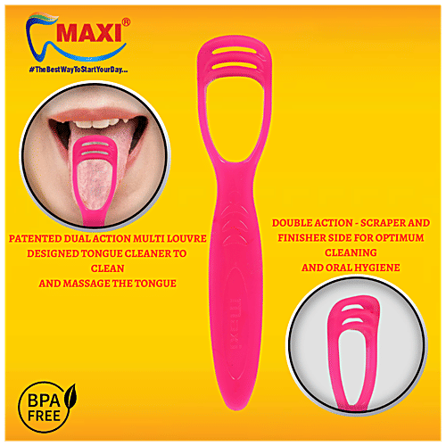 MAXI 1 Number Tongue Cleaner - Helps To Maintain Oral Hygiene, 2 pcs (Buy 1 Get 1 Free) 