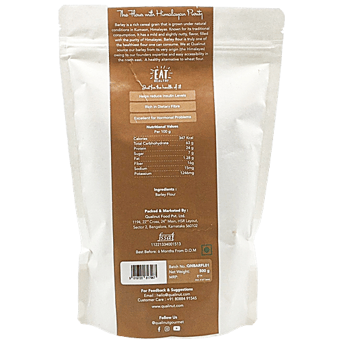Qualinut Gourmet Barley Flour - Mild & Slightly Nutty, Flavour, 1 kg  