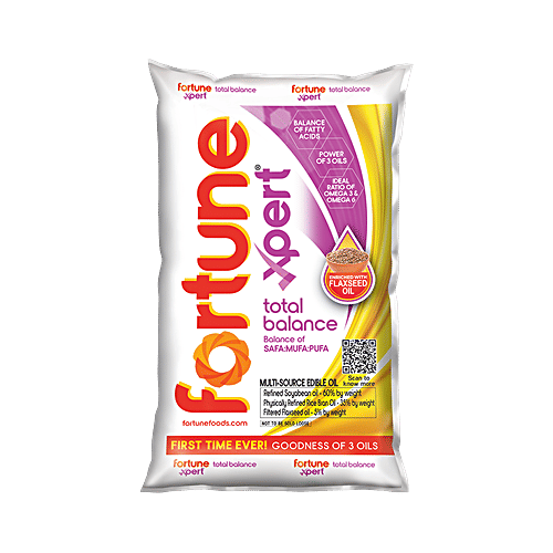 Fortune Xpert Total Balance Edible Oil, 1 L Pouch 