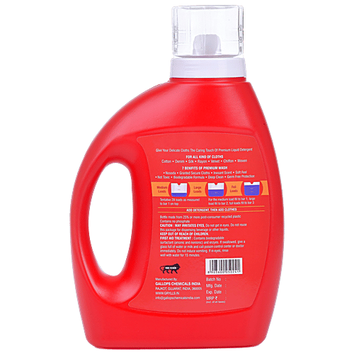 Grylls Premium Liquid Detergent - Fights Tough Stains, Refreshing Fragrance, 1.02 L