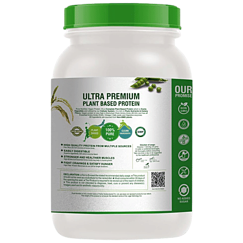 Pure Nutrition  Pure Nutrition Pure Vegan Protein Powder With Chocolate Flavour For Men And Women For Good Muscles, 1 kg  