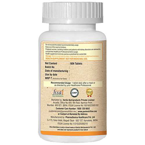 Pure Nutrition  Vitamin D3 Tablets - Support Bone & Joint Health, Helps Boost Immunity, Cholecalcified & Menaquine, 90 pcs  