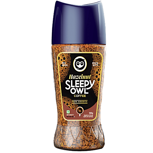 Sleepy Owl Hazelnut Instant Coffee, 100 g Hazelnut Sleepy Owl Coffee
Arabica Coffee