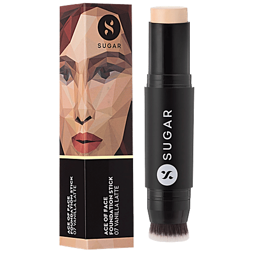 Sugar Cosmetics Ace Of Face Foundation Stick - Fair, Golden Undertone, 12 g 07 Vanilla Latte 
