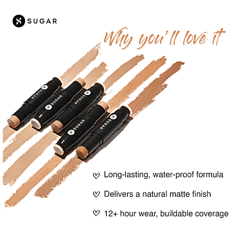 Sugar Cosmetics Ace Of Face Foundation Stick - Light Medium, Golden Undertone, 12 g 20 Galão 