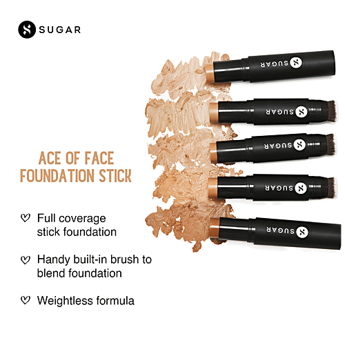 Sugar Cosmetics Ace Of Face Foundation Stick - Light, Cool Undertone, 12 g 15 Cappuccino