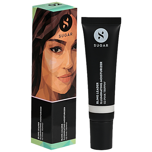 Sugar Cosmetics Bling Leader Illuminating Moisturizer - Cool Pink With A Pearl Finish, 25 g 02 Pink Trippin' 