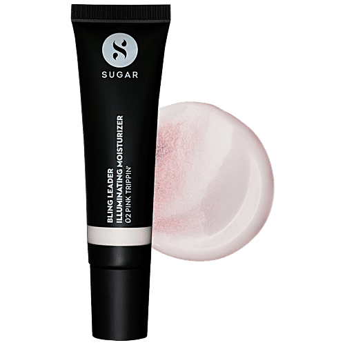 Sugar Cosmetics Bling Leader Illuminating Moisturizer - Cool Pink With A Pearl Finish, 25 g 02 Pink Trippin' 