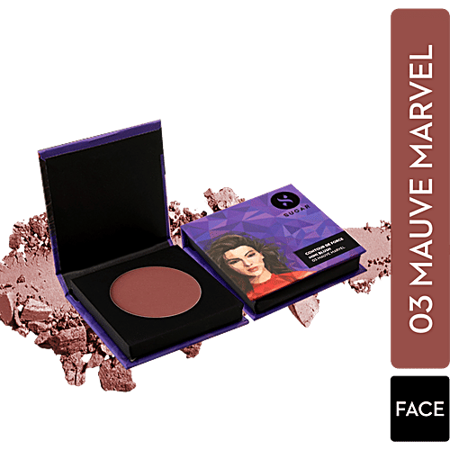 Sugar Cosmetics Contour De Force Mini Blush - Highly Pigmented, Long Lasting, 4 g 03 Mauve Marvel/Plum 