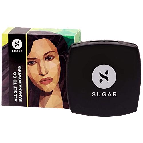 Sugar Cosmetics Powder Play Banana Compact - Creates Smooth Base, Instant Brightness, 6 g  