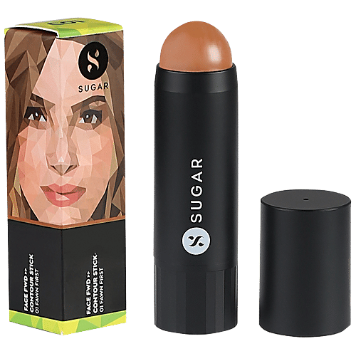 Sugar Cosmetics Face Fwd Contour Stick - Milk Chocolate Brown, Long Lasting, 9 g 01 Fawn First 