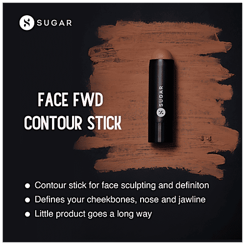 Sugar Cosmetics Face Fwd Contour Stick - Milk Chocolate Brown, Long Lasting, 9 g 01 Fawn First 