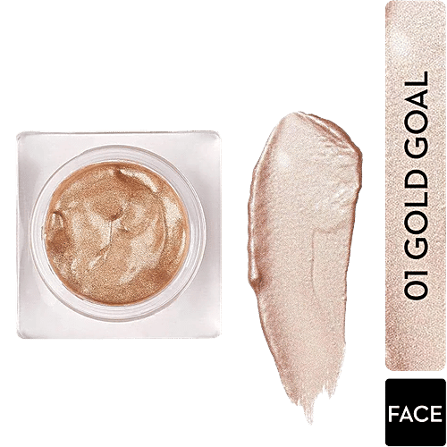 Sugar Cosmetics Glow & Behold Jelly Highlighter - Warm Champagne Gold, Water Based Formula, Intensely Pigmented, 3 g 01 Gold Goal