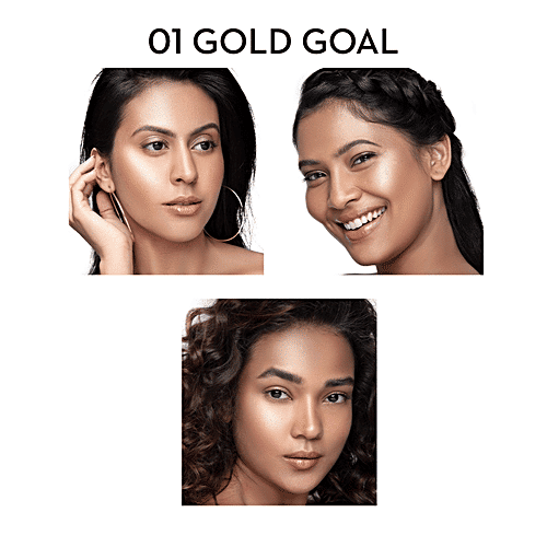 Sugar Cosmetics Glow & Behold Jelly Highlighter - Warm Champagne Gold, Water Based Formula, Intensely Pigmented, 3 g 01 Gold Goal