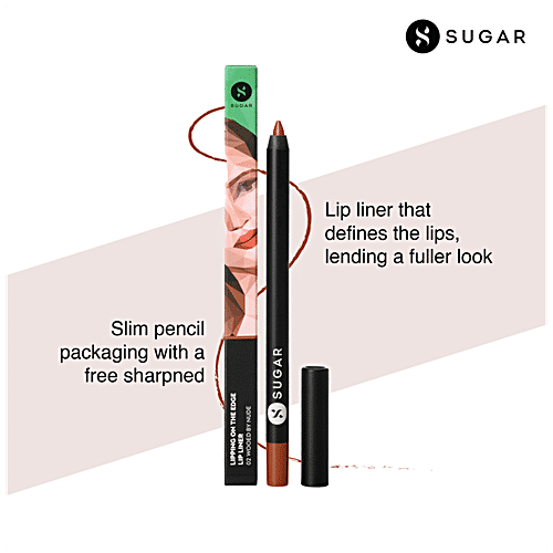 Sugar Cosmetics Lipping On The Edge Lip Liner - Smear-proof, Water-resistant, 1.2 g 02 Wooed By Nude 