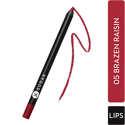 Sugar Cosmetics Lipping On The Edge Lip Liner - Smear-proof, Water-resistant, 1.2 g 05 Brazen Raisin 