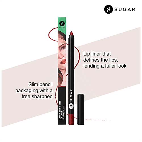 Sugar Cosmetics Lipping On The Edge Lip Liner - Smear-proof, Water-resistant, 1.2 g 05 Brazen Raisin 