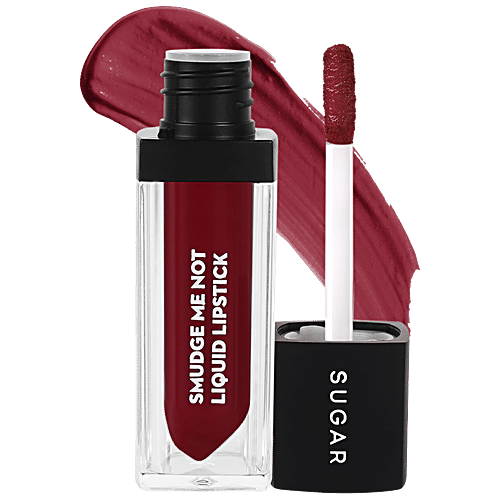 Sugar Cosmetics Smudge Me Not Liquid Lipstick - Long Lasting, Burgundy Red, 4.5 g 51 Fine Wine 