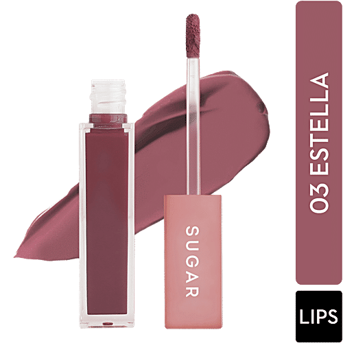 Sugar Cosmetics Mettle Liquid Lipstick - Neutral Pinky Brown, Highly Pigmented, Long Lasting, 7 g 03 Estella