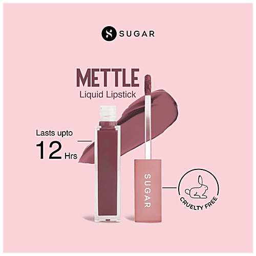 Sugar Cosmetics Mettle Liquid Lipstick - Neutral Pinky Brown, Highly Pigmented, Long Lasting, 7 g 03 Estella
