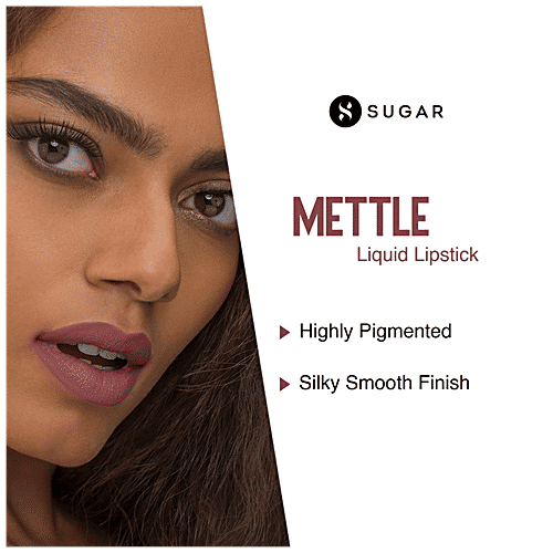 Sugar Cosmetics Mettle Liquid Lipstick - Neutral Pinky Brown, Highly Pigmented, Long Lasting, 7 g 03 Estella