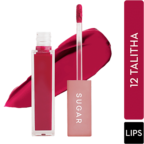 Sugar Cosmetics Mettle Liquid Lipstick - Bright Magenta With Red Undertones, Highly Pigmented, Long Lasting, 7 g 12 Talitha 