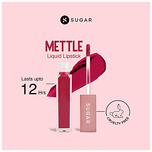 Sugar Cosmetics Mettle Liquid Lipstick - Bright Magenta With Red Undertones, Highly Pigmented, Long Lasting, 7 g 12 Talitha 