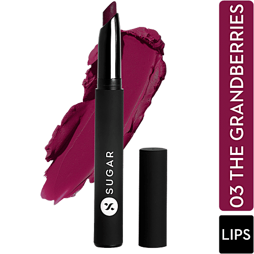 Sugar Cosmetics Matte Attack Transferproof Lipstick - Dark Berry, Highly Pigmented, Long Lasting, 2 g 03 The Grandberries 