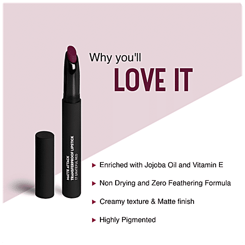 Sugar Cosmetics Matte Attack Transferproof Lipstick - Dark Berry, Highly Pigmented, Long Lasting, 2 g 03 The Grandberries 