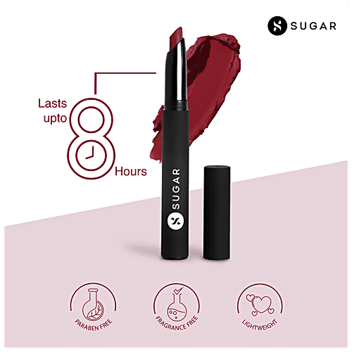 Sugar Cosmetics Matte Attack Transferproof Lipstick - Dark Red, Highly Pigmented, Long Lasting, 2 g 04 Maroon Vibe