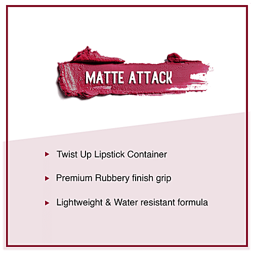 Sugar Cosmetics Matte Attack Transferproof Lipstick - Deep Salmon Pink, Highly Pigmented, Long Lasting, 2 g 15 Salmon Republic 