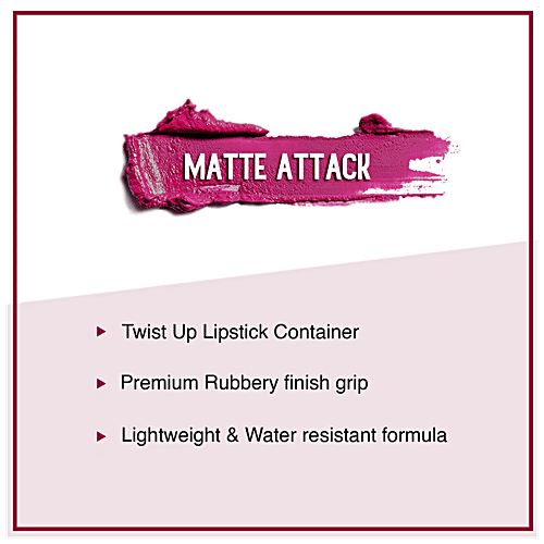 Sugar Cosmetics Matte Attack Transferproof Lipstick - Bluish Red/Cool-toned Red, Highly Pigmented, Long Lasting, 2 g 17 Grateful Red