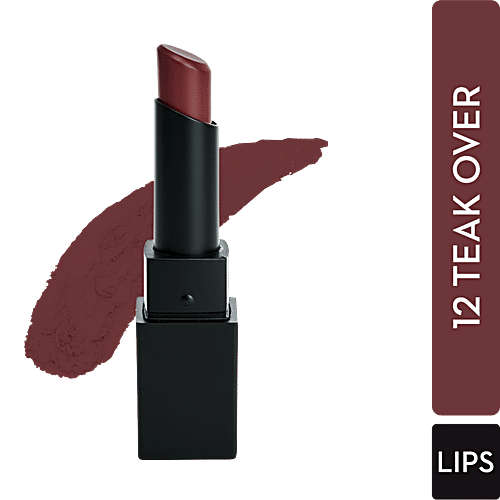 Sugar Cosmetics Nothing Else Matter Longwear Lipstick - Purple Brown/Brown Burgundy, Highly Pigmented, Long Lasting, 3.5 g 12 Teak Over