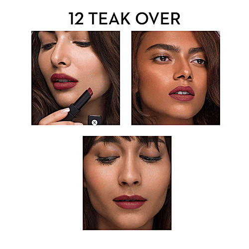 Sugar Cosmetics Nothing Else Matter Longwear Lipstick - Purple Brown/Brown Burgundy, Highly Pigmented, Long Lasting, 3.5 g 12 Teak Over