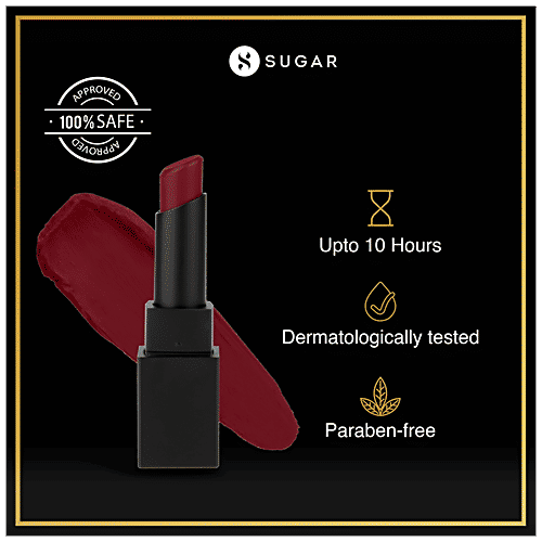 Sugar Cosmetics Nothing Else Matter Longwear Lipstick - Burgundy, Red Berry, Highly Pigmented, Long Lasting, 3.5 g 16 Cloud Wine