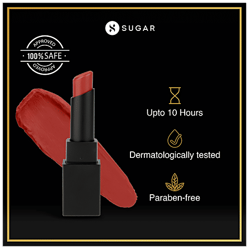 Sugar Cosmetics Nothing Else Matter Longwear Lipstick - Subtle Burnt Red, Highly Pigmented, Long Lasting, 3.5 g 03 Rust Have 