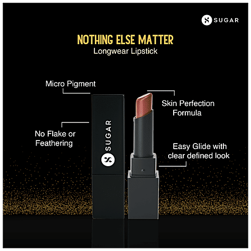 Sugar Cosmetics Nothing Else Matter Longwear Lipstick - Subtle Burnt Red, Highly Pigmented, Long Lasting, 3.5 g 03 Rust Have 
