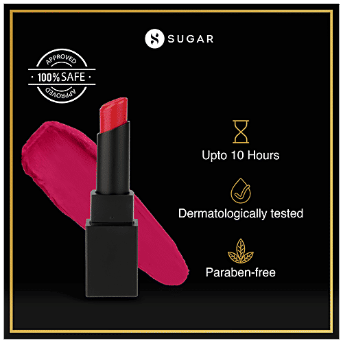 Sugar Cosmetics Nothing Else Matter Longwear Lipstick - Bright Fuchsia Pink, Highly Pigmented, Long Lasting, 3.5 g 06 Pink Aloud 