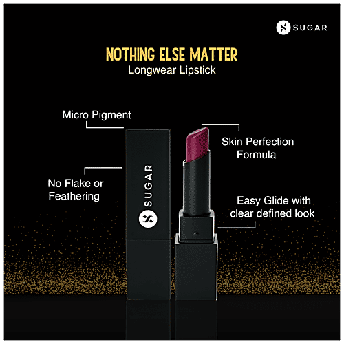 Sugar Cosmetics Nothing Else Matter Longwear Lipstick - Berry, Highly Pigmented, Long Lasting, 3.5 g 08 Berry Picking