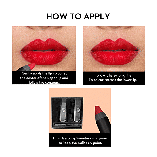 Sugar Cosmetics Matte As Hell Crayon Lipstick - Cherry Red, Silky Matte Finish, High Coverage, 2.8 g 10 Cherry Darling 