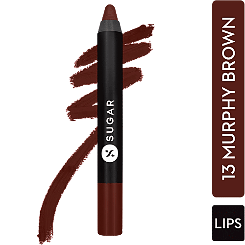 Sugar Cosmetics Matte As Hell Crayon Lipstick - Chocolate Burgundy, Highly Pigmented, Long Lasting, 2.8 g 13 Murphy Brown 