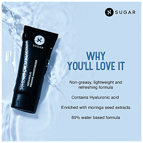 Sugar Cosmetics Aquaholic Priming Moisturizer - Light-weight, Non-greasy, Refreshing Look, 30 ml  