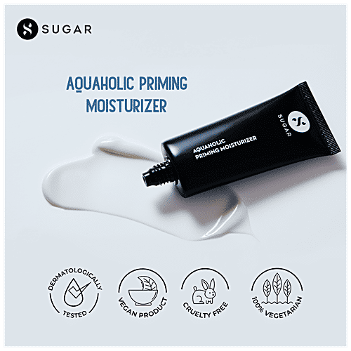 Sugar Cosmetics Aquaholic Priming Moisturizer - Light-weight, Non-greasy, Refreshing Look, 30 ml  
