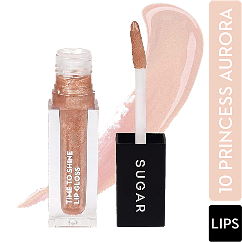 Sugar Cosmetics Time To Shine Lip Gloss - Enriched With Jojoba Oil, Hydrating, 4.5 g 10 Princess Aurora 